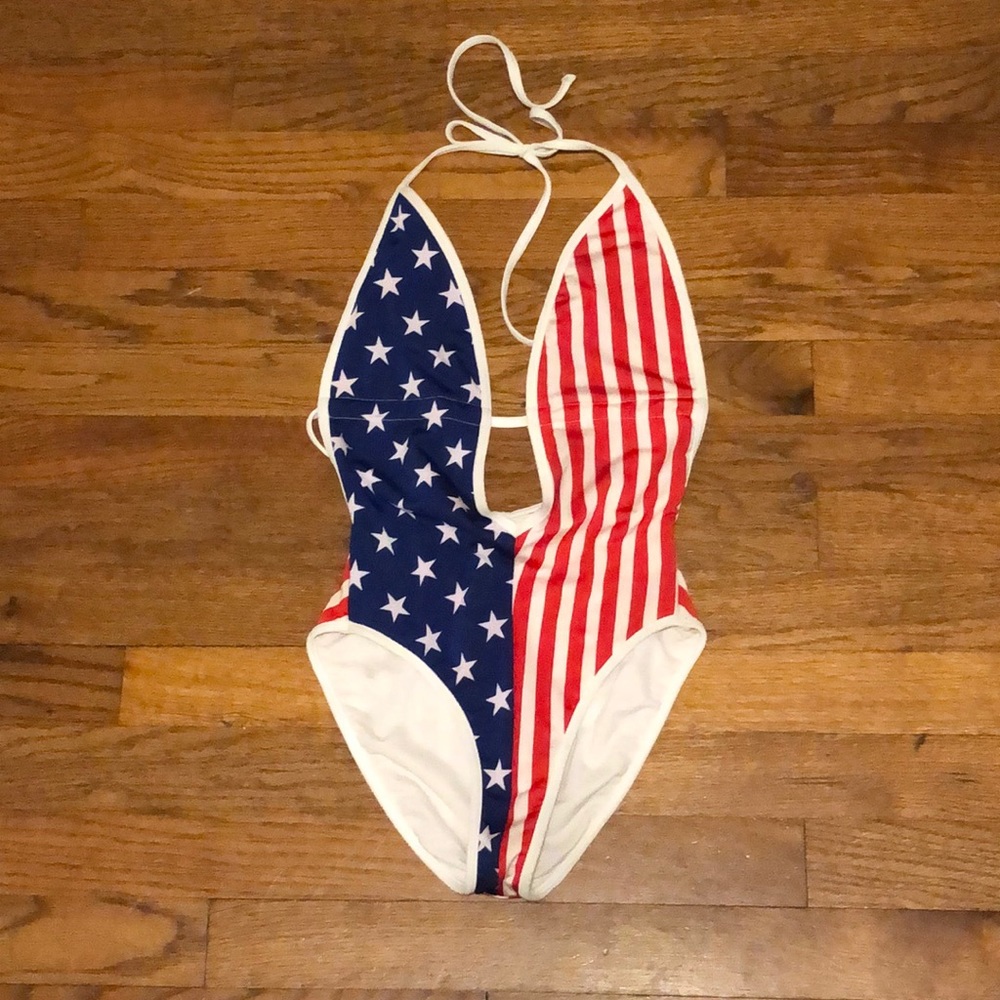 American Apparel Flag One-Piece Swimsuit